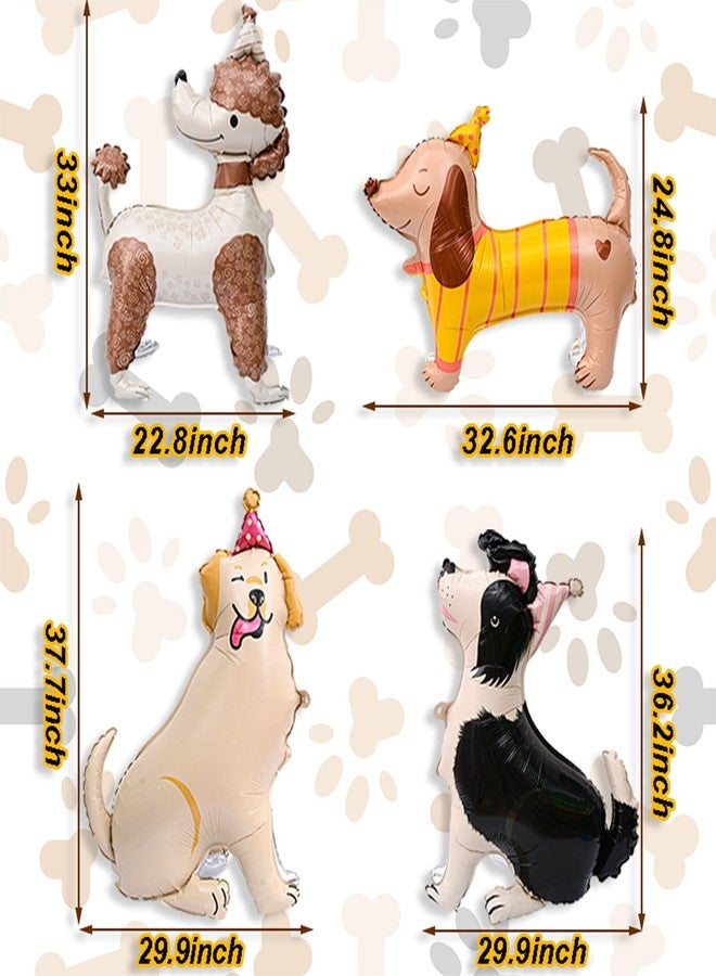 Tagberoy 4 PCS 3D Dog Balloons Cute Puppy Balloons for Dog Themed Birthday Party Decorations Dogs Birthday Party Supplies - Image 2